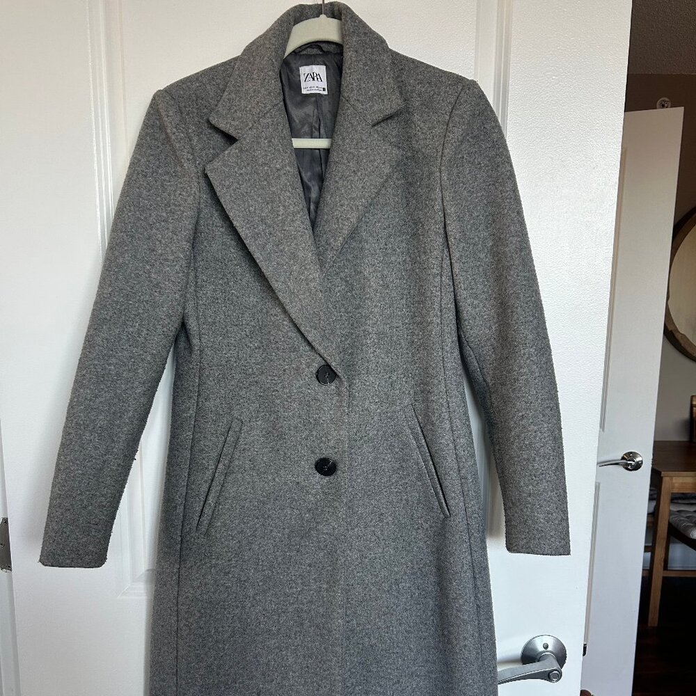 Zara Trench Coat, Small, Grey